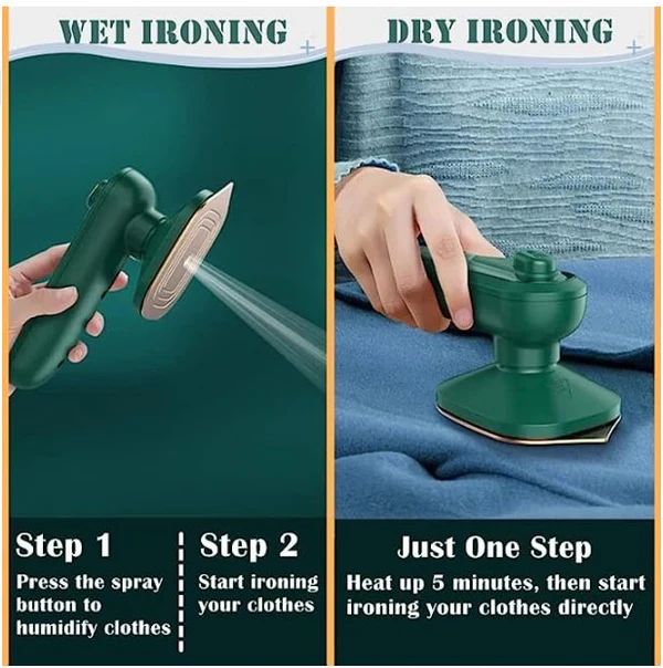 Portable Mini Ironing Machine – 2-in-1 Wet & Dry Travel Steam Iron with Titanium Plate - Infinitygallery.store