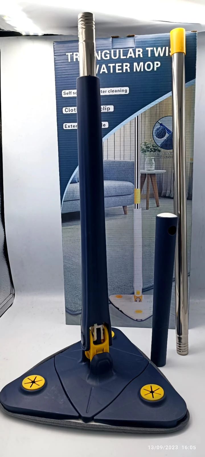 360° Rotating Triangular Mop – Wet & Dry Cleaning with Extendable Handle - Infinitygallery.store