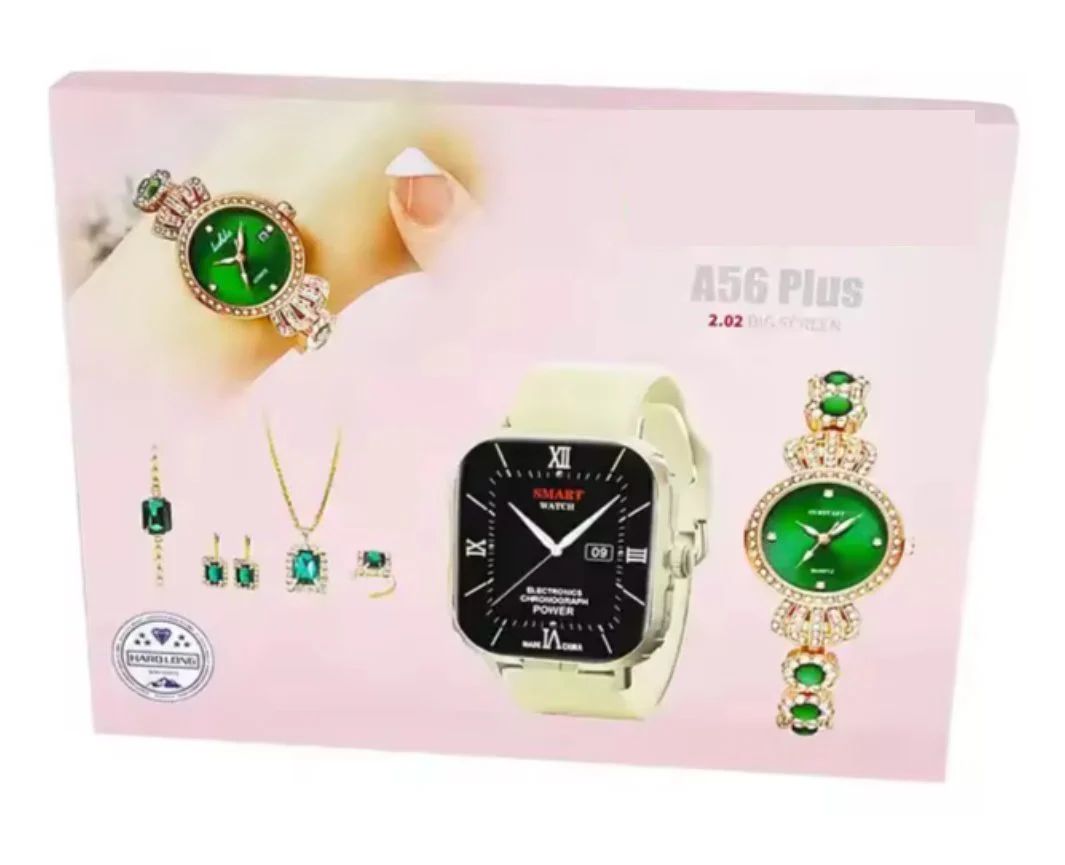 A56 Plus Smart Watch – AMOLED Display | Full Health Suite + Jewelry Gift Set - Infinitygallery.store