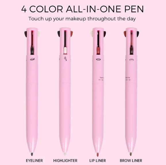4-in-1 Makeup Pen – Eyeliner, Brow, Lip & Highlighter | Vegan & Portable Beauty Tool - Infinitygallery.store
