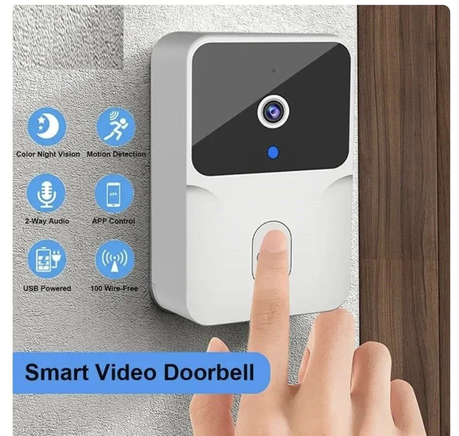 Wireless Smart Video Doorbell – HD, Two-Way Audio, Night Vision & Smartphone Alerts - Infinitygallery.store