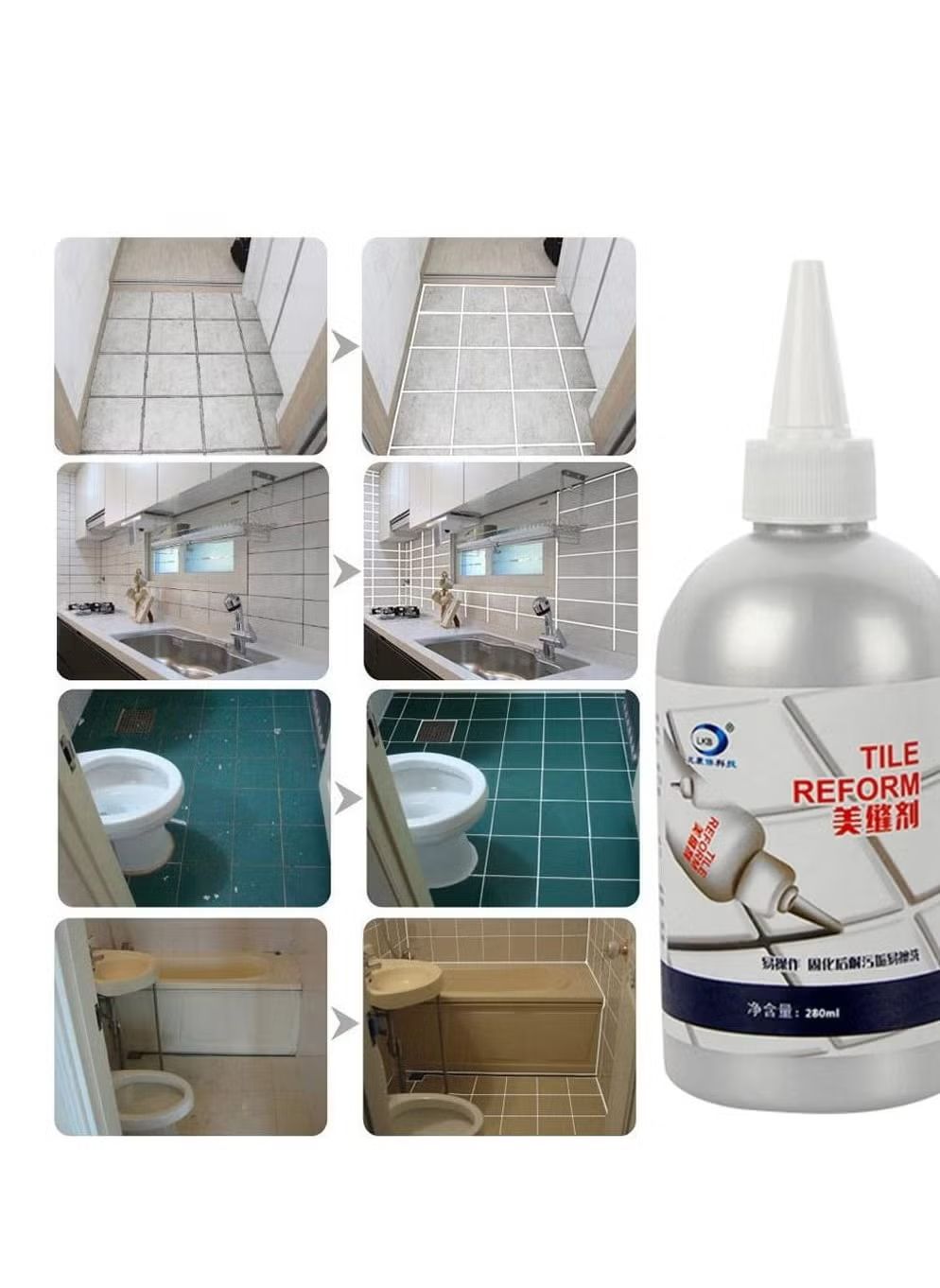 Tile Gap Refill Pen โ Waterproof & Moldproof Bright White Grout Restorer for Floors & Walls - Infinitygallery.store