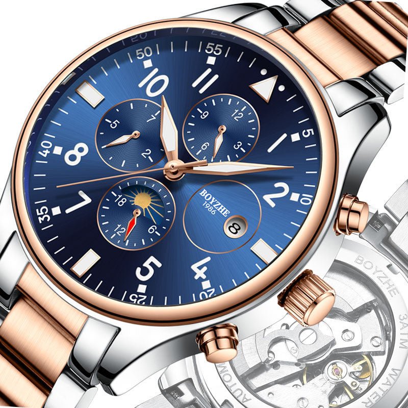 Automatic Mechanical Watch with Stainless Steel Belt | Infinity Gallery - Infinitygallery.store