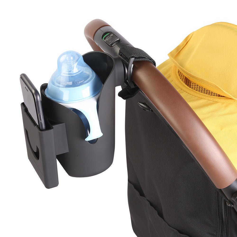 Baby Stroller Cup Holder with Mobile Phone Stand – Universal Trolley Accessory