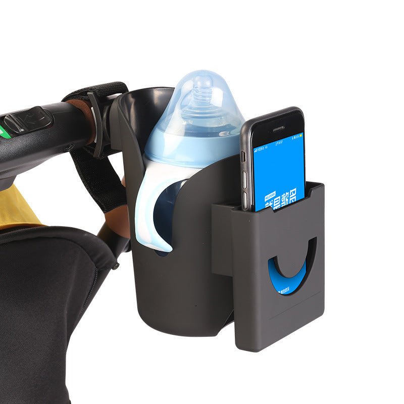 Baby Stroller Cup Holder with Mobile Phone Stand – Universal Trolley Accessory