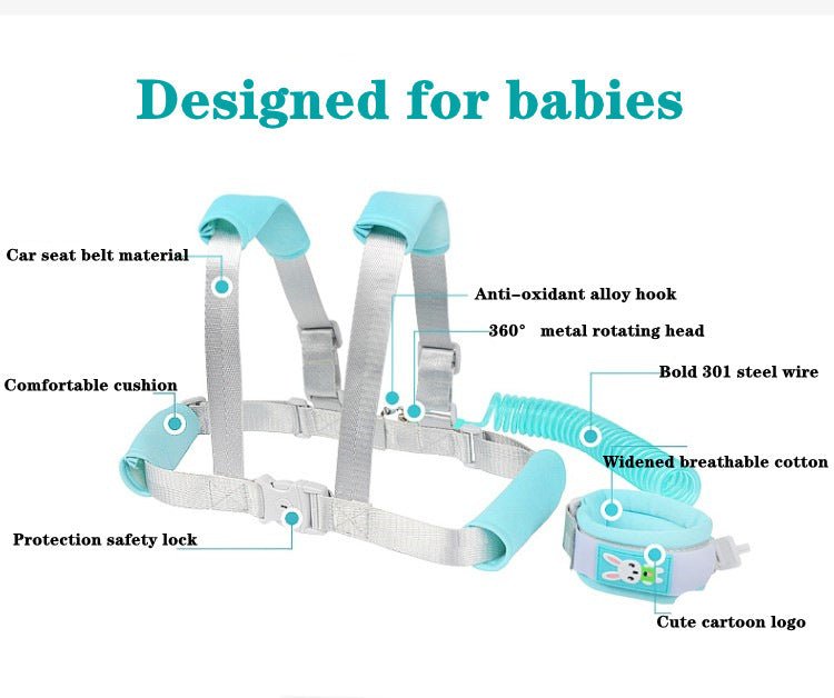 Children’s Anti-Lost Belt & Toddler Safety Harness – 2-in-1 Anti-Loss Wrist Strap & Walking Rope