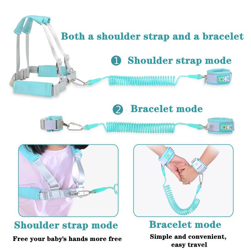Children’s Anti-Lost Belt & Toddler Safety Harness – 2-in-1 Anti-Loss Wrist Strap & Walking Rope