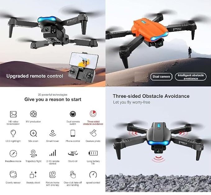 Caméra Drone E99 Intelligente avec Fonctionnalités Avancées - Infinitygallery.store