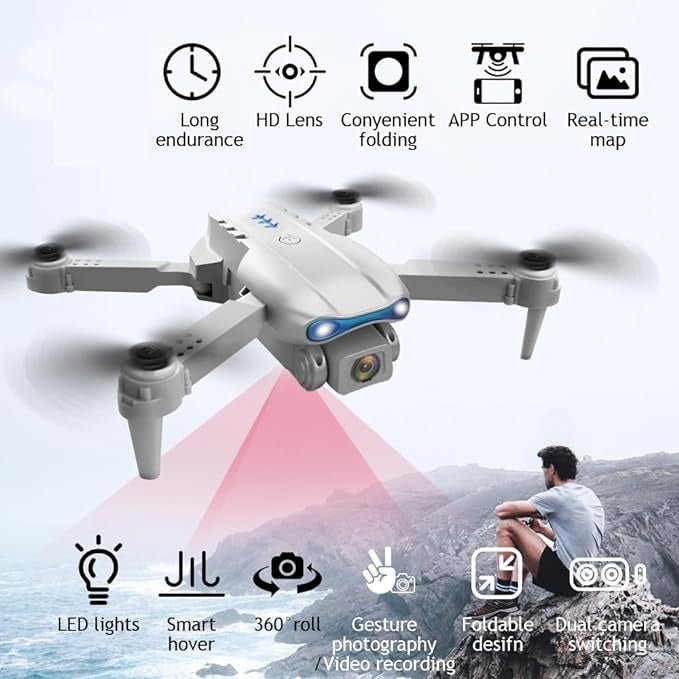 Caméra Drone E99 Intelligente avec Fonctionnalités Avancées - Infinitygallery.store