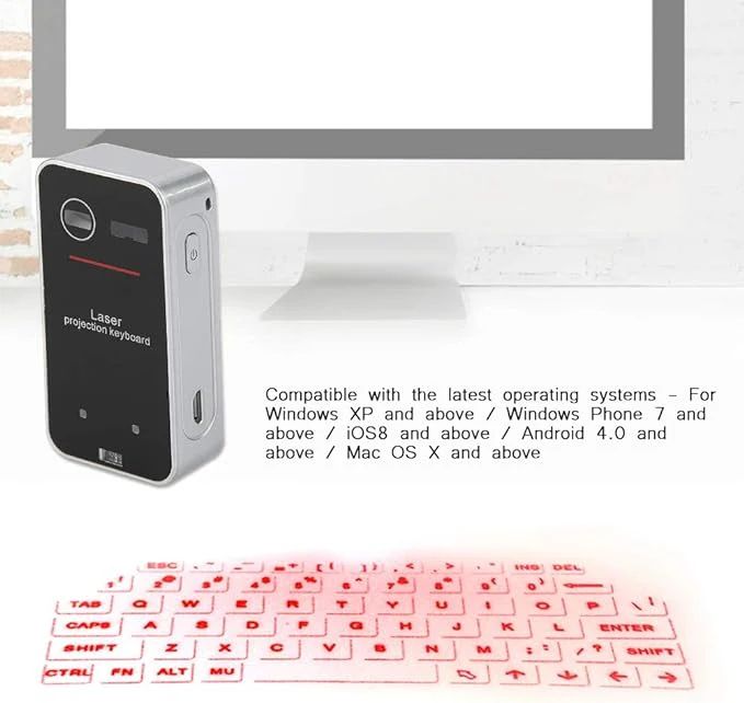 Laser Projection Keyboard with Mouse Function – Wireless, Portable & Bluetooth-Enabled - Infinitygallery.store