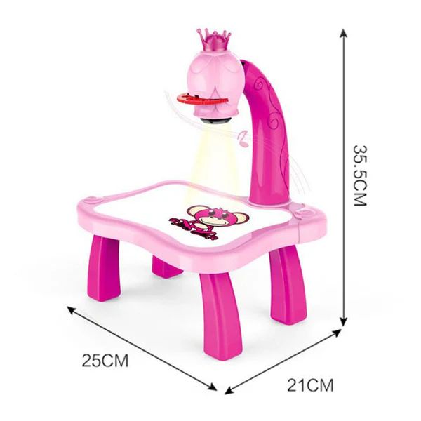 LED Projector Drawing Table for Kids โ Interactive Art Station with Music & 24 Pattern Slides - Infinitygallery.store