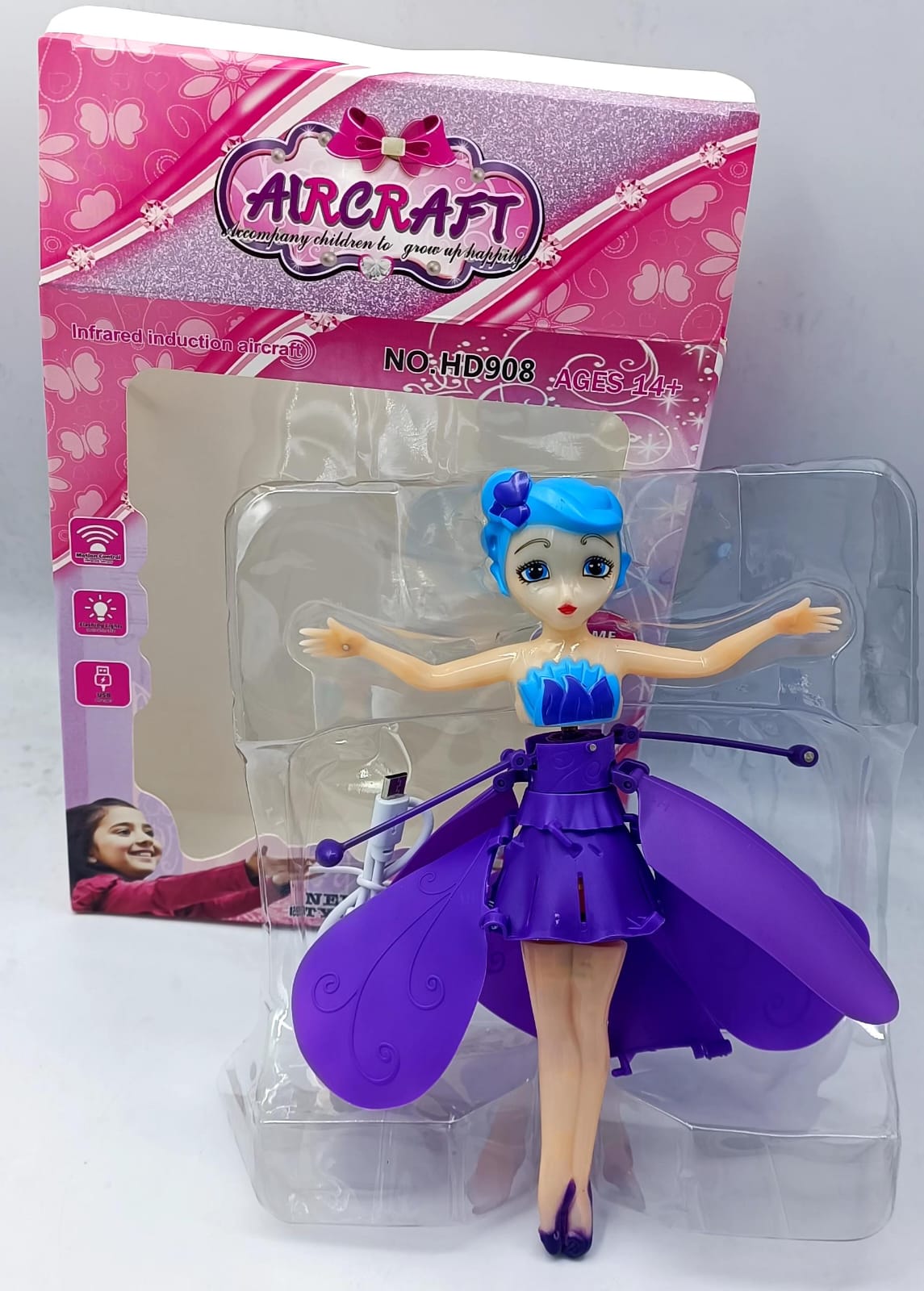 Magic Flying Fairy Princess Doll – Hand-Controlled RC Flying Toy for Kids