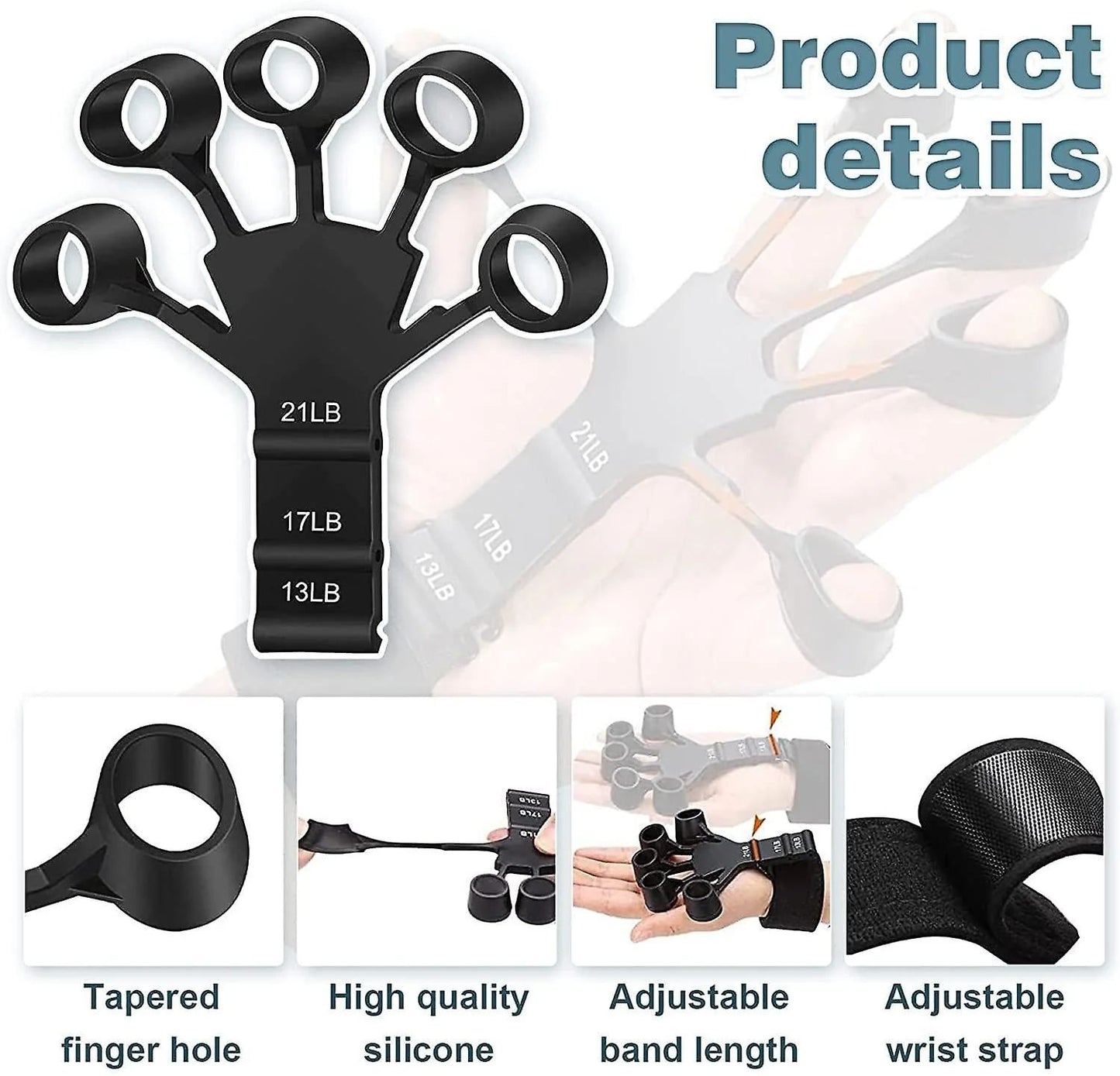 Metal-Hook Grip Strength Trainer โ Adjustable Finger Exerciser for Hand & Forearm - Infinitygallery.store