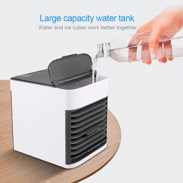 3-in-1 Mini Air Conditioning Fan โ Portable Air Cooler, Humidifier & Purifier with LED Lights - Infinitygallery.store