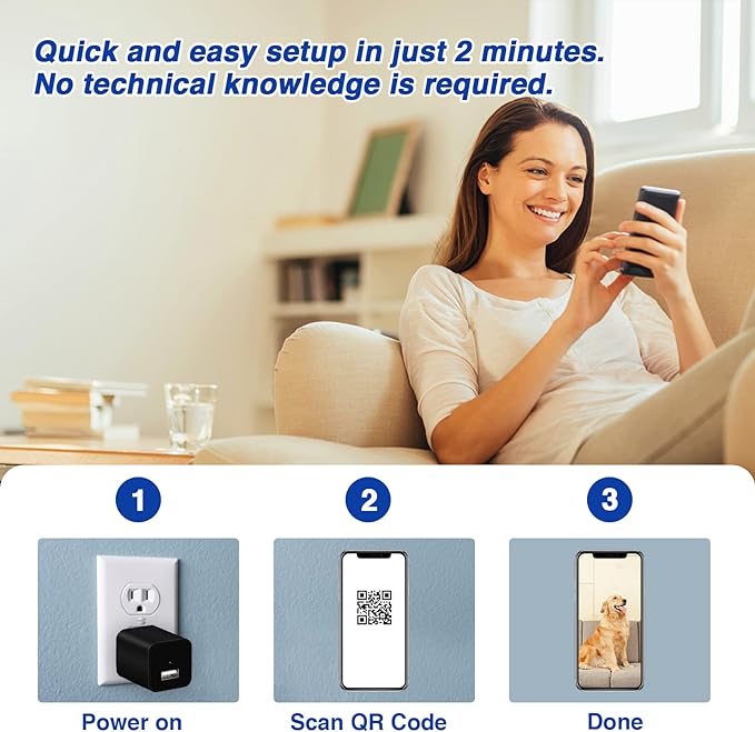 Caméra intelligente avec chargeur intégré - Infinitygallery.store