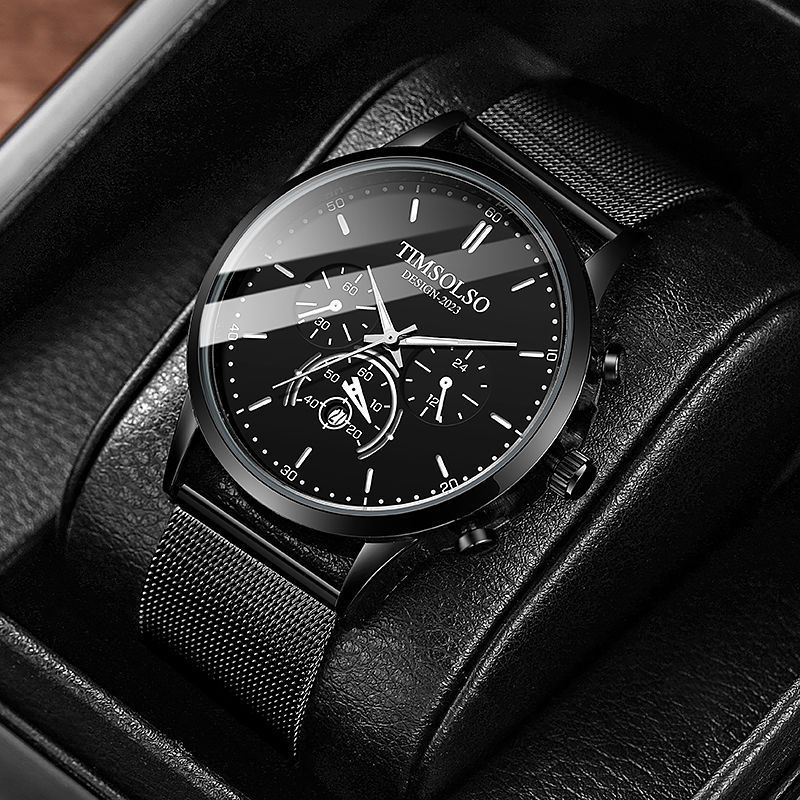 Ultra-Thin Calendar Quartz Watch – Elegant Mesh Strap Design for Men & Women - Infinitygallery.store