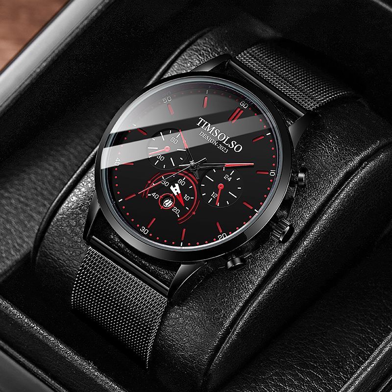 Ultra-Thin Calendar Quartz Watch – Elegant Mesh Strap Design for Men & Women - Infinitygallery.store
