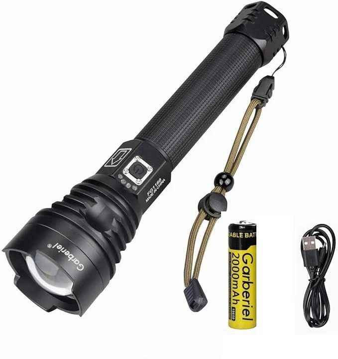 P90 LED Rechargeable Laser Flashlight – Waterproof, Ultra-Bright & Durable Torch