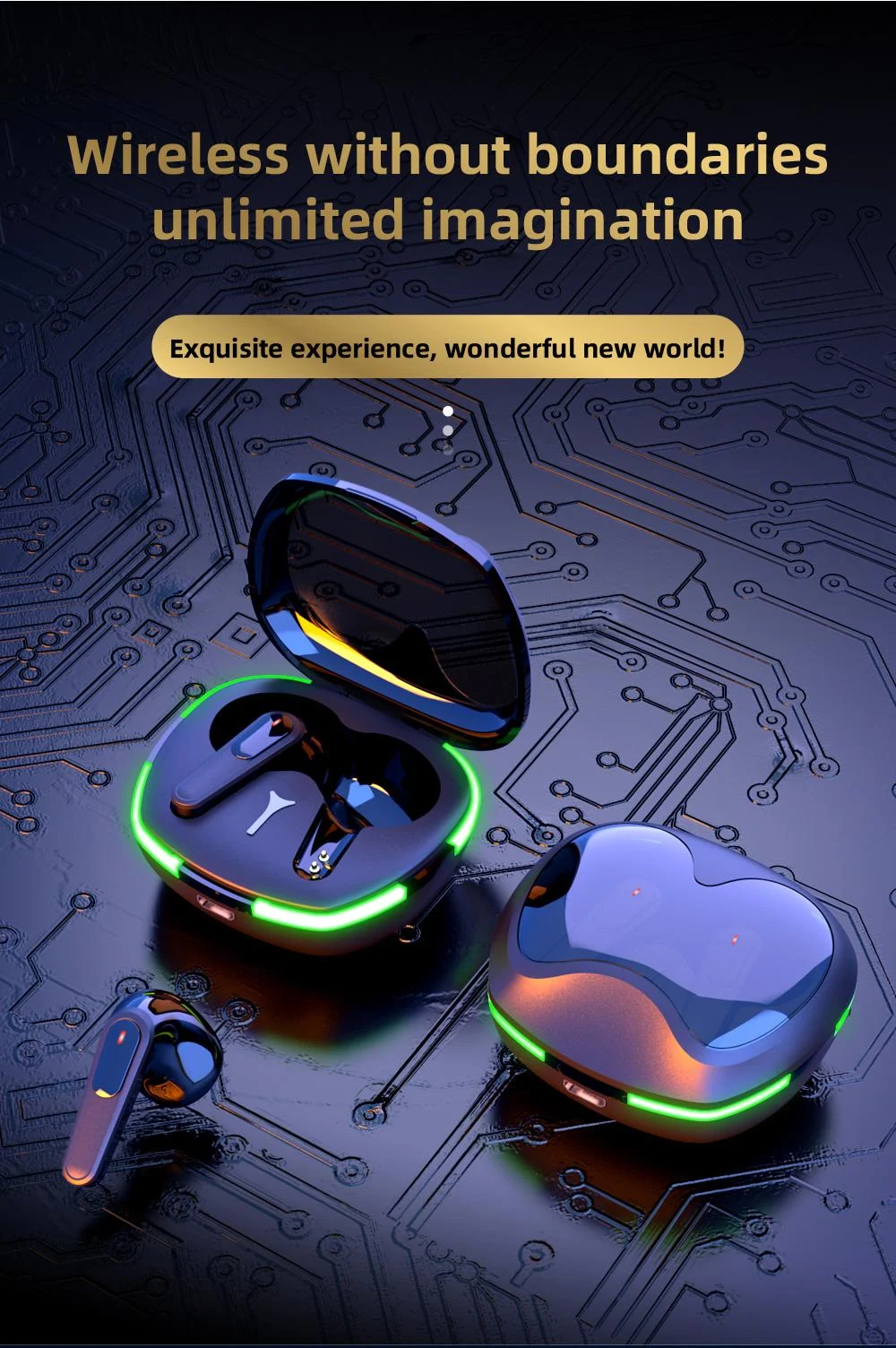 Pro60 Wireless Earphones – LED Display, Bluetooth 5.1, HiFi Sound, Touch Control - Infinitygallery.store