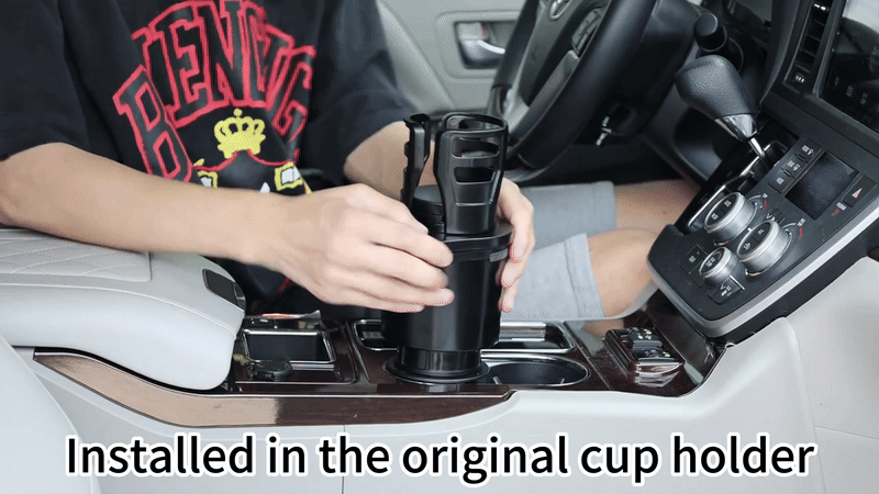 2-in-1 Car Cup Holder Expander – Dual Drink & Snack Holder with 360° Rotation