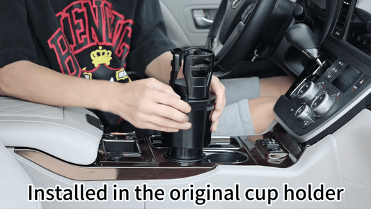 2-in-1 Car Cup Holder Expander – Dual Drink & Snack Holder with 360° Rotation