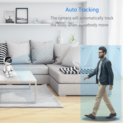 Wireless Robot IP Camera – 1080P Smart Auto Tracking WiFi Security Cam with 360° View - Infinitygallery.store