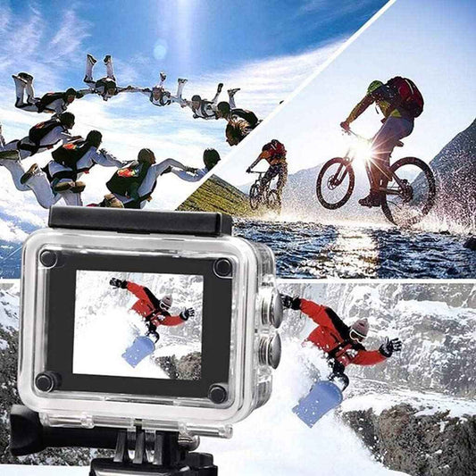 Waterproof 1080P HD Sports Action Camera with Wide-Angle Lens & Accessories