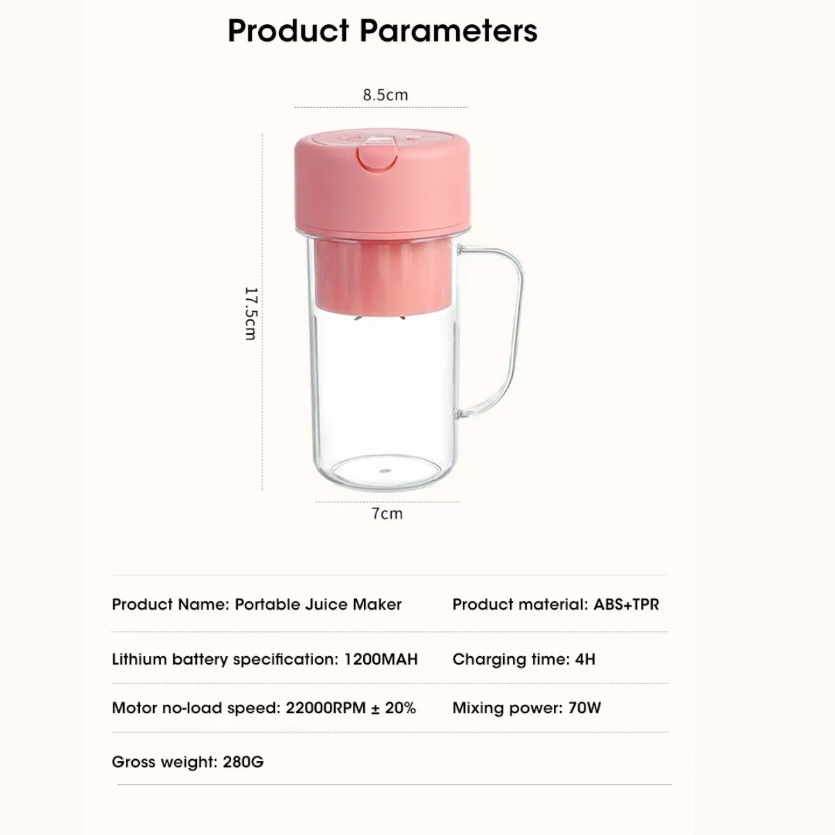 Electric Juicer Bottle with Straw – USB Rechargeable, 6-Blade Cyclone, Portable Blender - Infinitygallery.store