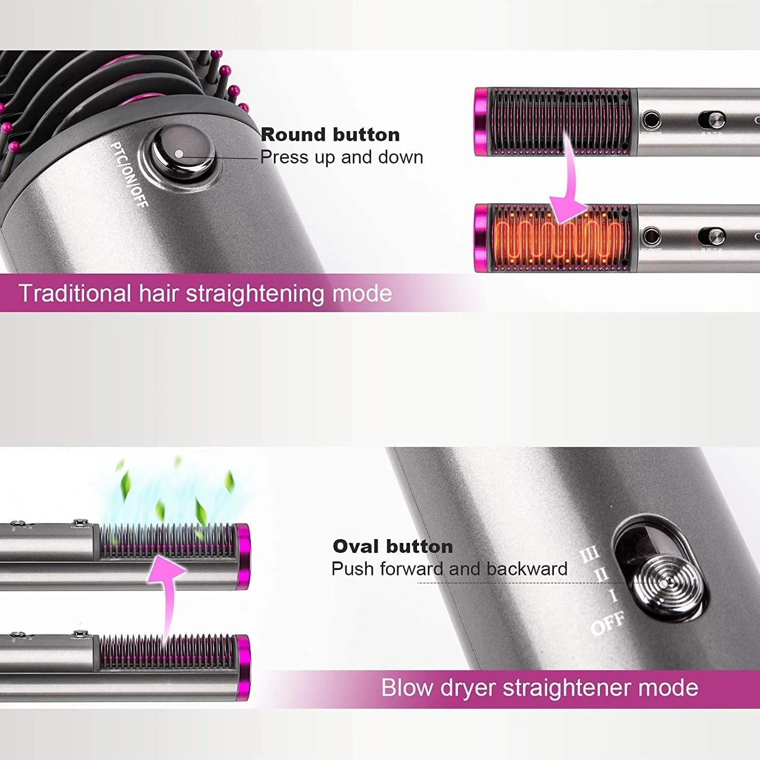 3-in-1 Hair Straightener Brush – Dryer, Volumizer & Styler - Infinitygallery.store