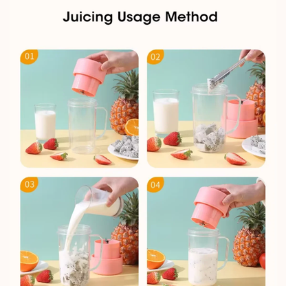 Electric Juicer Bottle with Straw – USB Rechargeable, 6-Blade Cyclone, Portable Blender - Infinitygallery.store