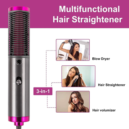 3-in-1 Hair Straightener Brush – Dryer, Volumizer & Styler - Infinitygallery.store
