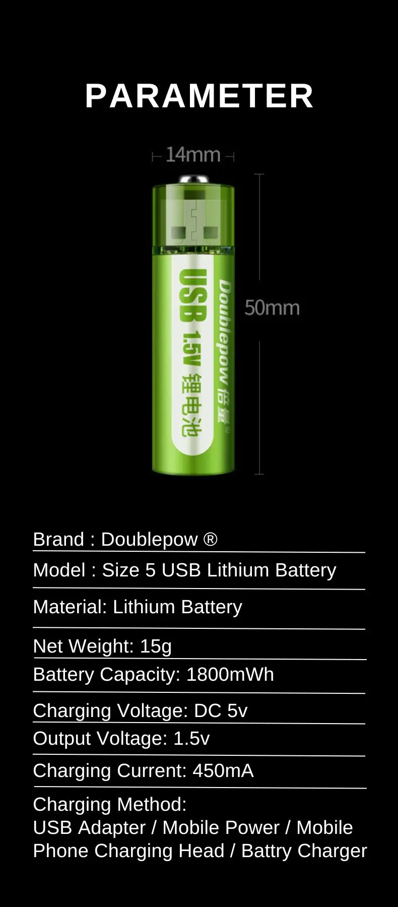 USB Rechargeable AA Batteries (4-Pack) – 1800mAh | Eco-Friendly, Long Life, Safe Charging - Infinitygallery.store