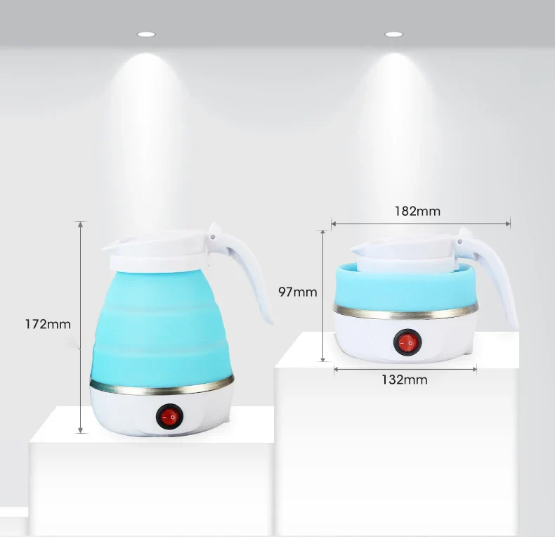 Electric Foldable Travel Kettle – 600ml Collapsible, Dual Voltage, Food-Grade Silicone - Infinitygallery.store