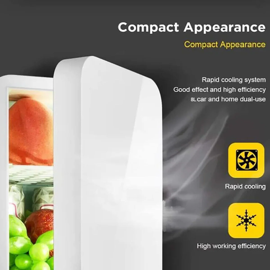 Mini Portable Fridge 8L – Dual Power | Hot & Cold | Quiet & Compact - Infinitygallery.store
