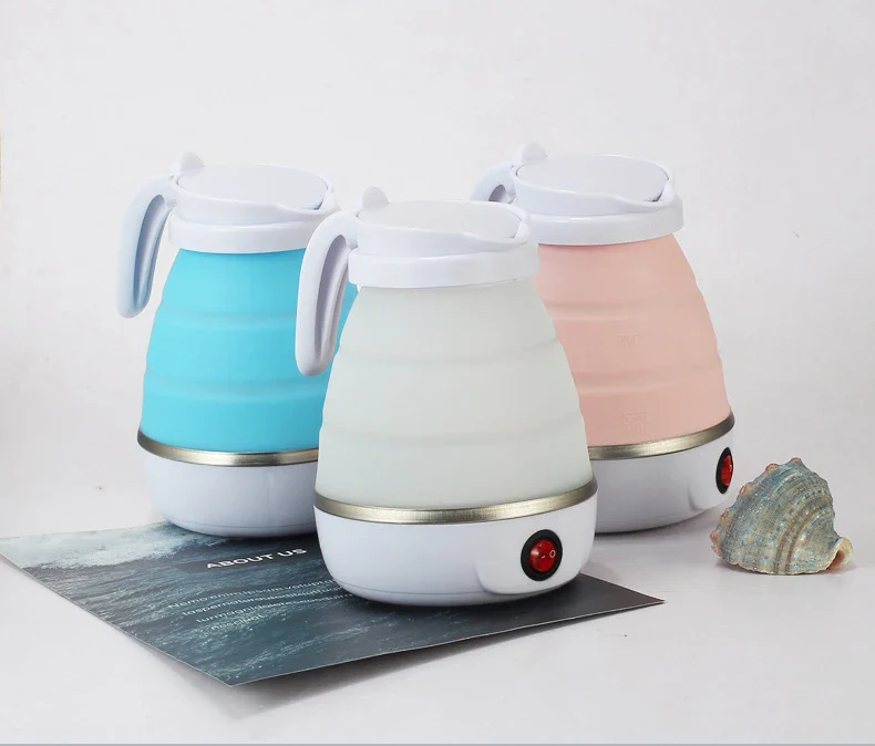 Electric Foldable Travel Kettle – 600ml Collapsible, Dual Voltage, Food-Grade Silicone - Infinitygallery.store