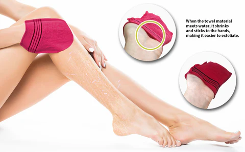 5Pcs Korean Exfoliating Bath Washcloth – Dead Skin Remover Gloves - Infinitygallery.store