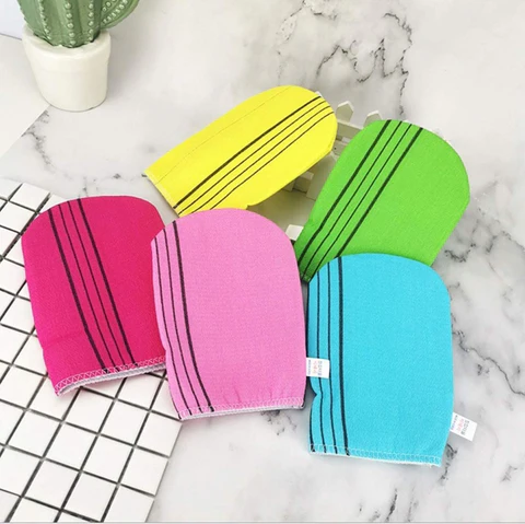 5Pcs Korean Exfoliating Bath Washcloth – Dead Skin Remover Gloves - Infinitygallery.store