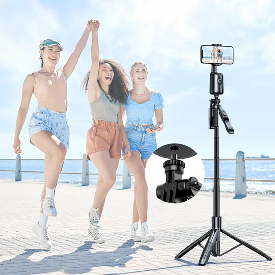 Smart Auto Face Tracking Tripod – AI 360° Motion Sensor, No App Needed, Gesture Control - Infinitygallery.store