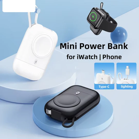 Mini Power Bank 2580mAh – Magnetic Charger with Built-In Lightning Cable & USB-C Fast Input - Infinitygallery.store