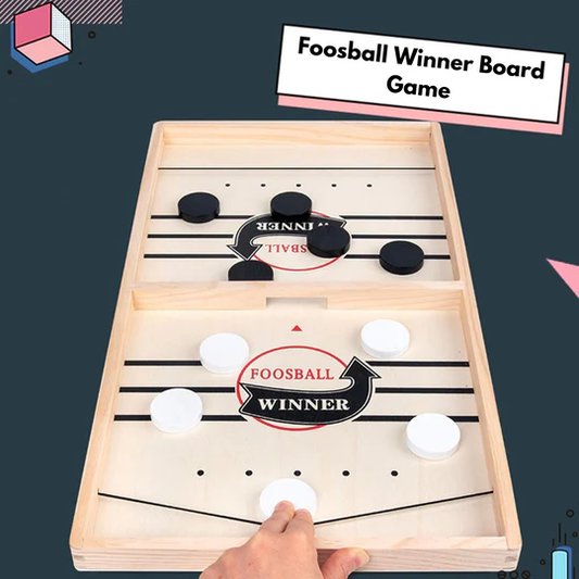 Foosball Winner Wooden Board Game – Fast Sling Puck Game for Family Fun & Kids Skill Building - Infinitygallery.store