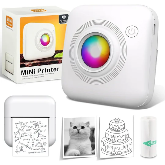 New Portable Mini Printer – Inkless Bluetooth Thermal Printer for Photos, Notes & Labels (iOS & Android) - Infinitygallery.store