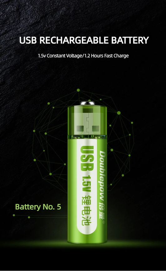 USB Rechargeable AA Batteries (4-Pack) – 1800mAh | Eco-Friendly, Long Life, Safe Charging - Infinitygallery.store