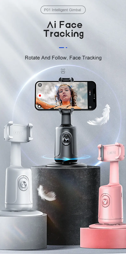 Smart Auto Face Tracking Tripod – AI 360° Motion Sensor, No App Needed, Gesture Control - Infinitygallery.store