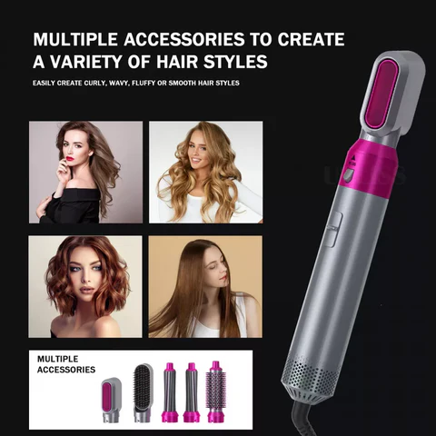 5-in-1 Multifunctional Hot Air Brush – Straighten, Volumize, Curl - Infinitygallery.store