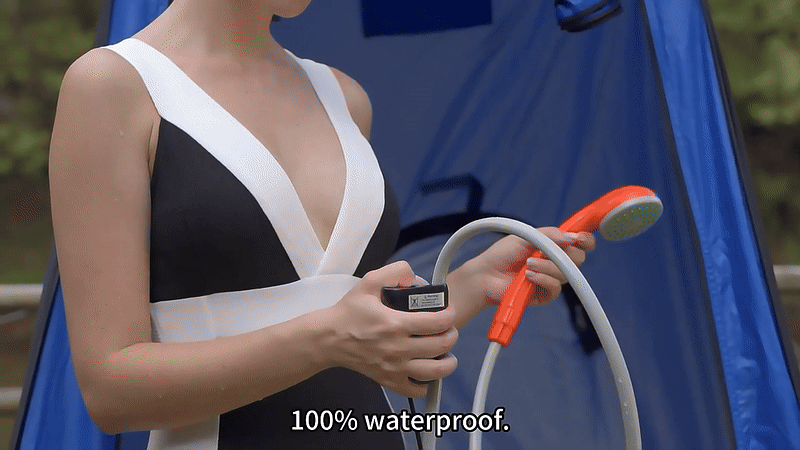 Portable Outdoor Shower Kit – USB Rechargeable Camping Shower with Foldable Bucket