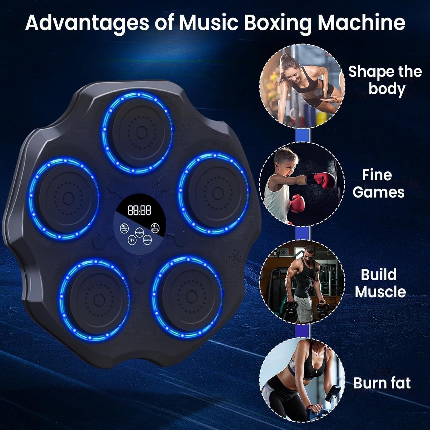 2025 Electronic Musical Boxing Machine – Wall-Mount Rhythm Trainer with LED & Bluetooth - Infinitygallery.store