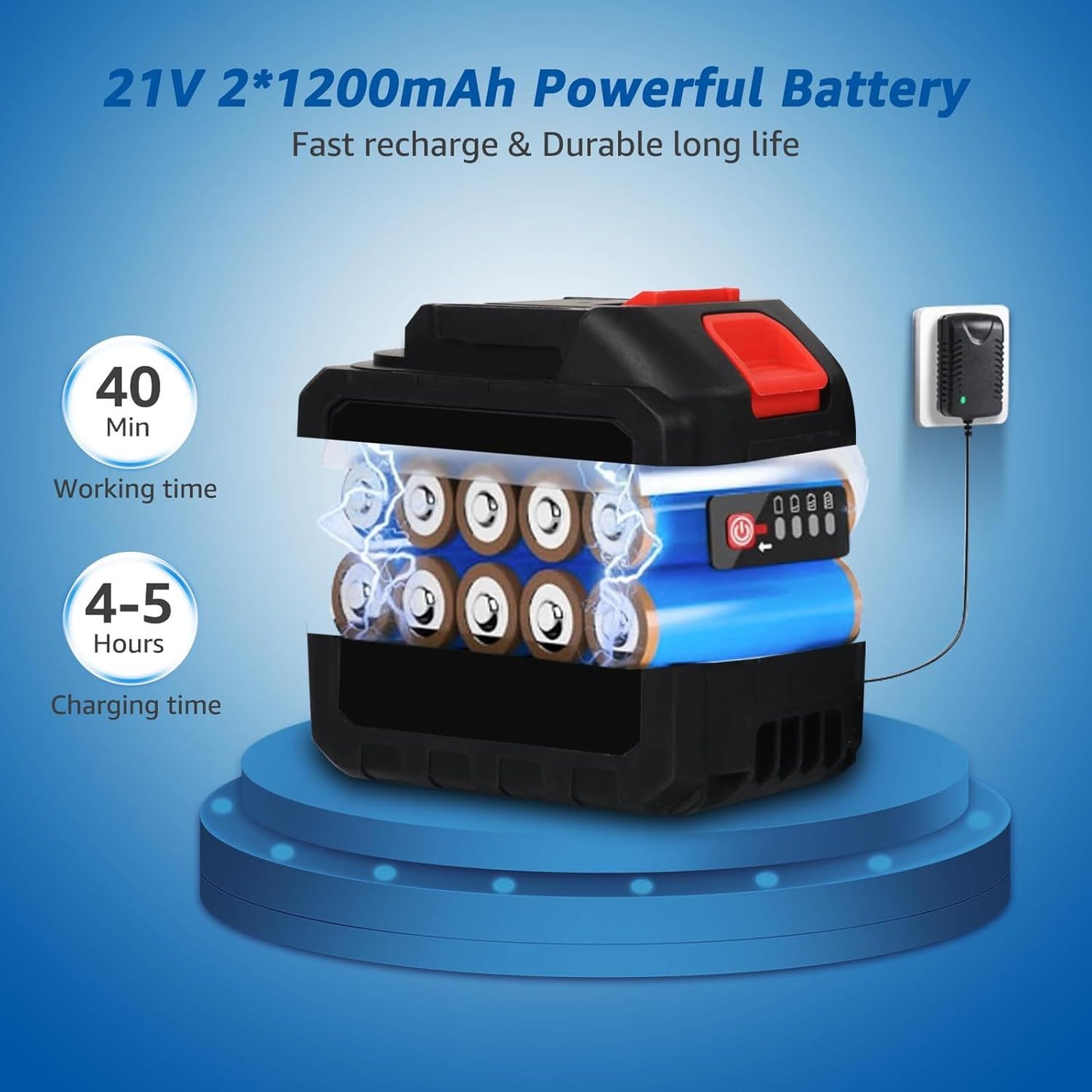 21V High Pressure Water Cleaning Gun – Portable Electric Washer with 6 Spray Modes & Dual Batteries - Infinitygallery.store