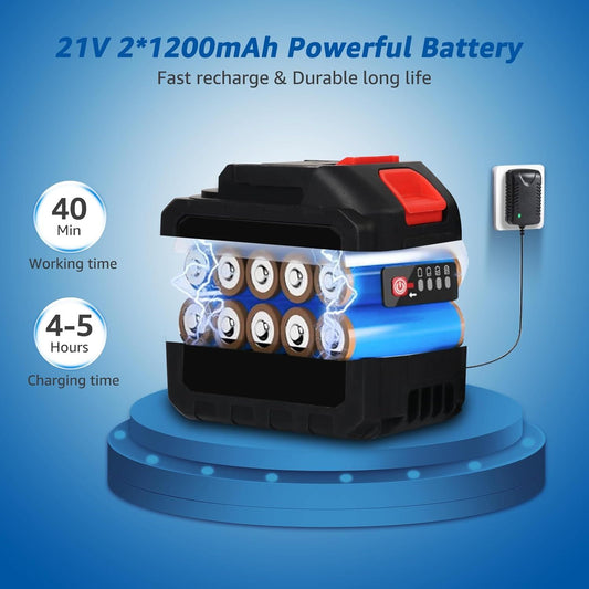 21V High Pressure Water Cleaning Gun – Portable Electric Washer with 6 Spray Modes & Dual Batteries - Infinitygallery.store