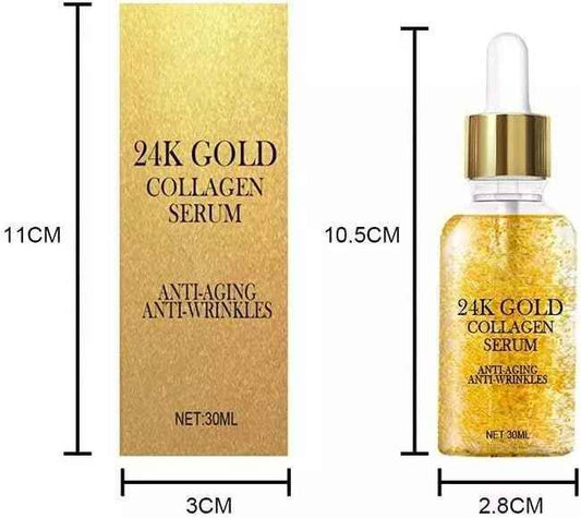 24K Gold Anti-Aging Serum – Hydrating Collagen & Hyaluronic Acid Face Serum with Peptides