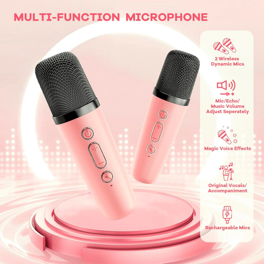 Kids Bluetooth Karaoke Speaker with Microphone – Portable Singing Machine with 18 Preloaded Songs - Infinitygallery.store